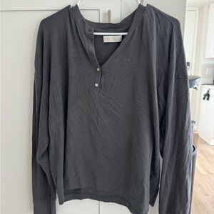 Abercrombie & Fitch Charcoal Henley Top